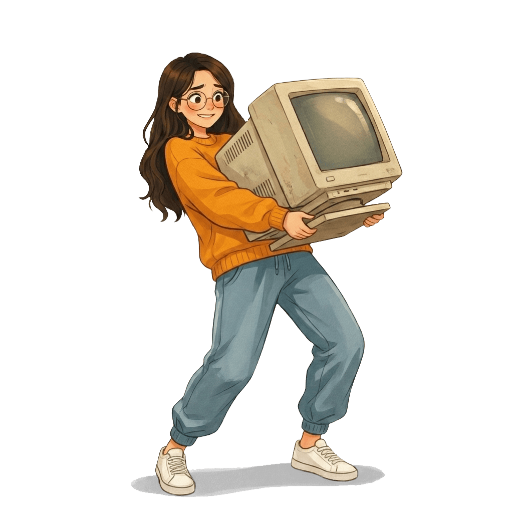 Maya Carter is carrying a monitor